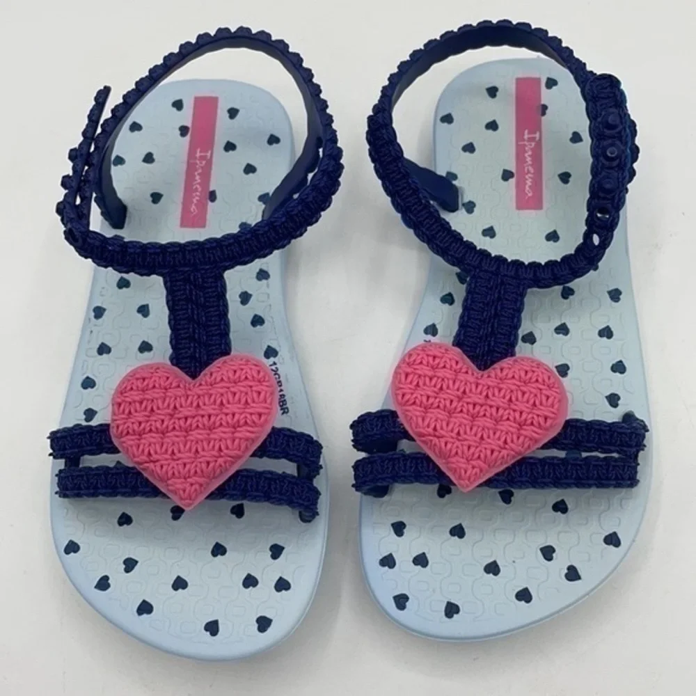 IPANEMA Blue & Pink Heart My First ipanema sandals